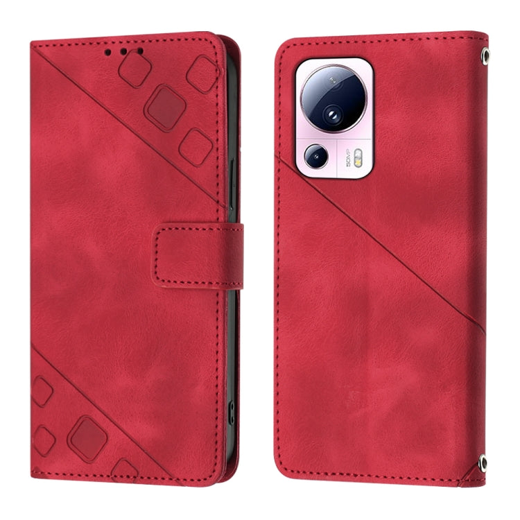 For Xiaomi 13 Lite 5G Skin-feel Embossed Leather Phone Case