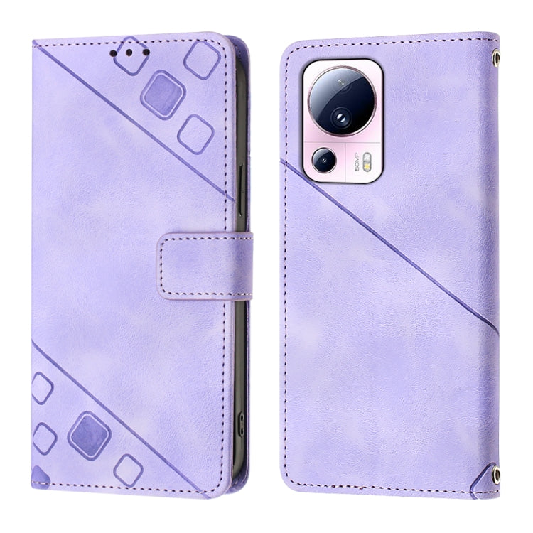 For Xiaomi 13 Lite 5G Skin-feel Embossed Leather Phone Case