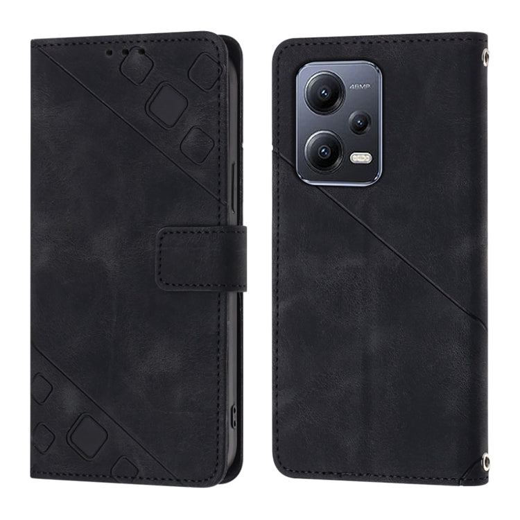 For Xiaomi Poco X5 5G Skin-feel Embossed Leather Phone Case