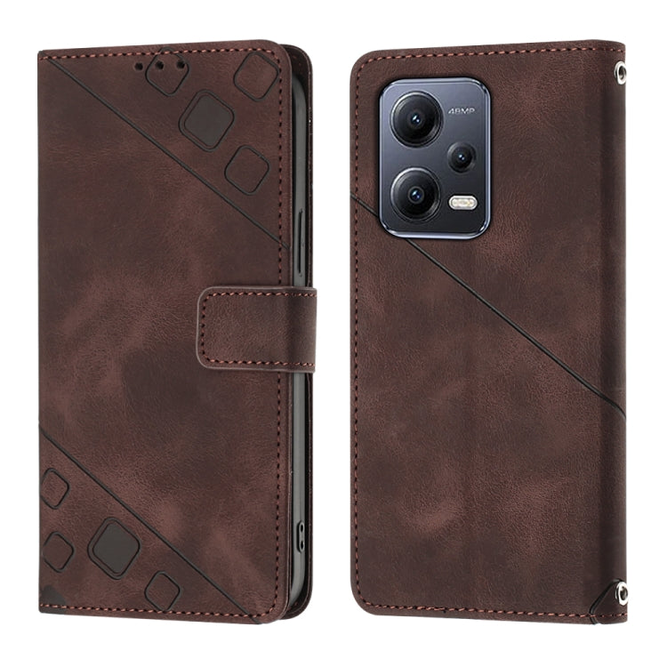 For Xiaomi Poco X5 5G Skin-feel Embossed Leather Phone Case