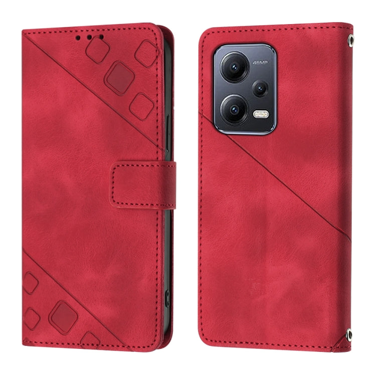 For Xiaomi Poco X5 5G Skin-feel Embossed Leather Phone Case