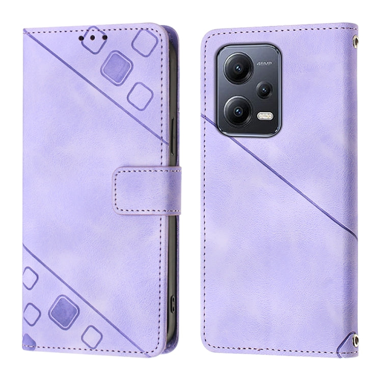 For Xiaomi Poco X5 5G Skin-feel Embossed Leather Phone Case