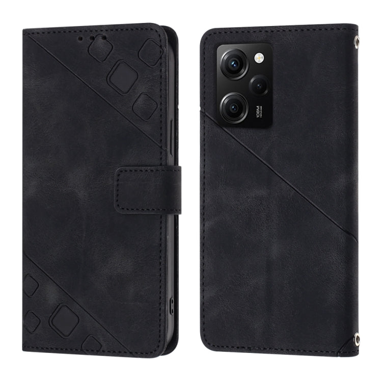 For Xiaomi Poco X5 Pro 5G / Redmi Note 12 Pro Speed Skin-feel Embossed Leather Phone Case