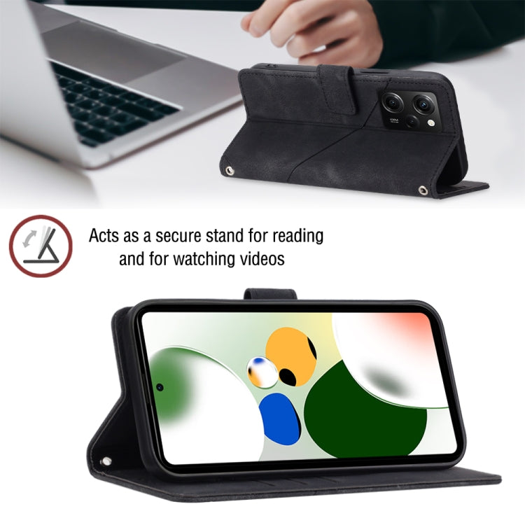 For Xiaomi Poco X5 Pro 5G / Redmi Note 12 Pro Speed Skin-feel Embossed Leather Phone Case