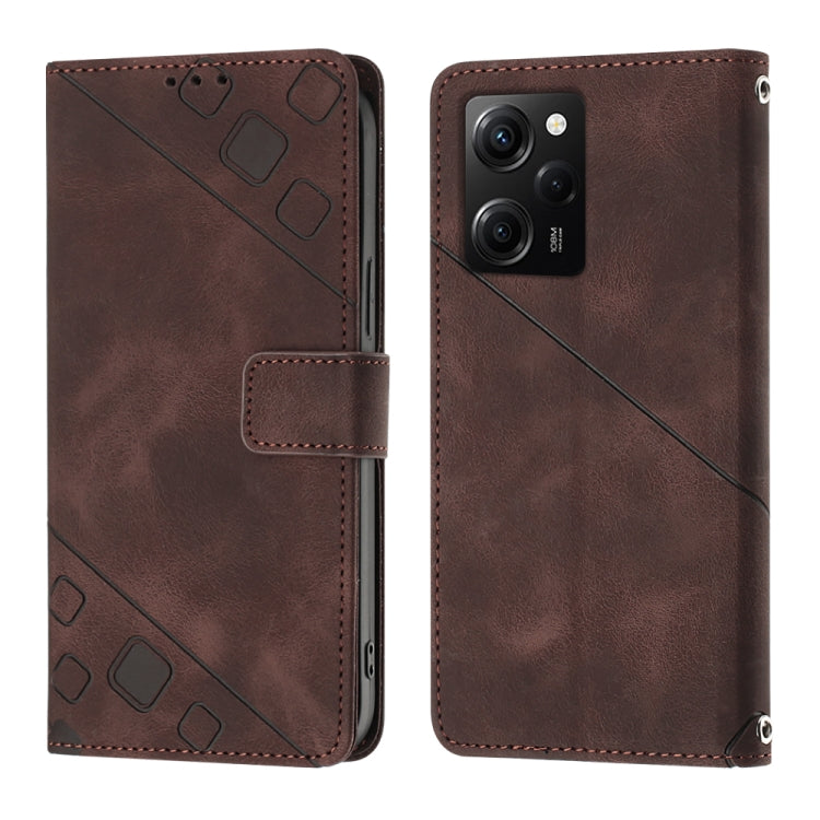 For Xiaomi Poco X5 Pro 5G / Redmi Note 12 Pro Speed Skin-feel Embossed Leather Phone Case