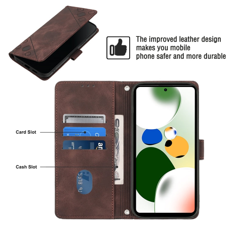 For Xiaomi Poco X5 Pro 5G / Redmi Note 12 Pro Speed Skin-feel Embossed Leather Phone Case