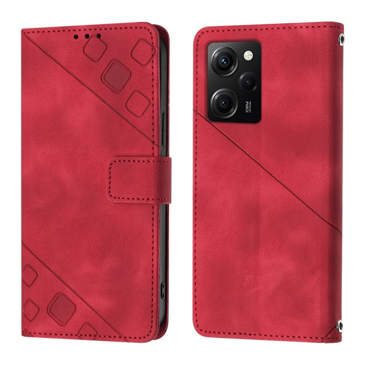 For Xiaomi Poco X5 Pro 5G / Redmi Note 12 Pro Speed Skin-feel Embossed Leather Phone Case