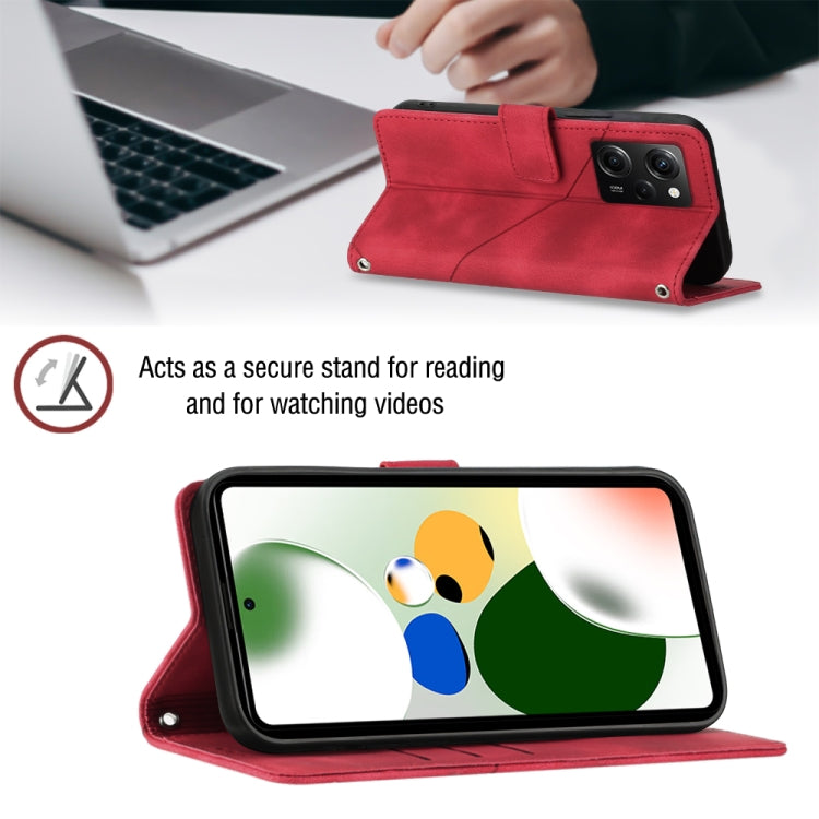 For Xiaomi Poco X5 Pro 5G / Redmi Note 12 Pro Speed Skin-feel Embossed Leather Phone Case