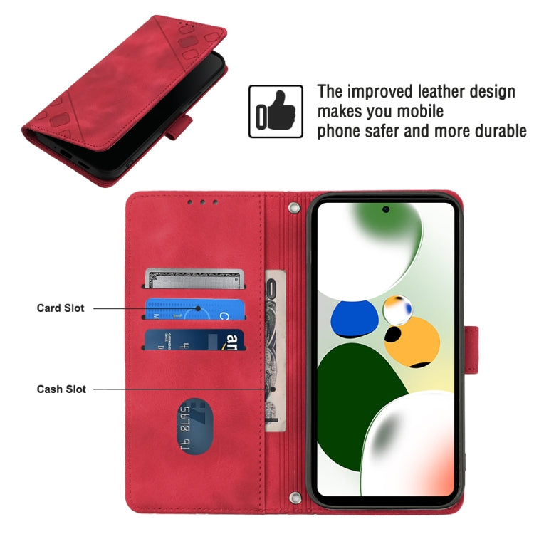 For Xiaomi Poco X5 Pro 5G / Redmi Note 12 Pro Speed Skin-feel Embossed Leather Phone Case