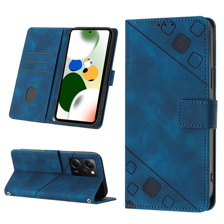 For Xiaomi Poco X5 Pro 5G / Redmi Note 12 Pro Speed Skin-feel Embossed Leather Phone Case