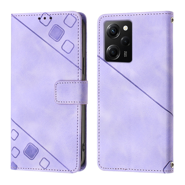 For Xiaomi Poco X5 Pro 5G / Redmi Note 12 Pro Speed Skin-feel Embossed Leather Phone Case