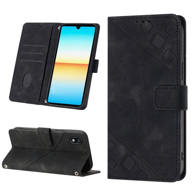 For Sony XPreia ACE III Skin-feel Embossed Leather Phone Case