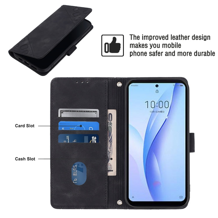 For ZTE Libero 5G III Skin-feel Embossed Leather Phone Case