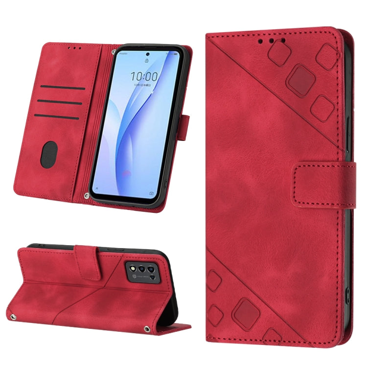 For ZTE Libero 5G III Skin-feel Embossed Leather Phone Case