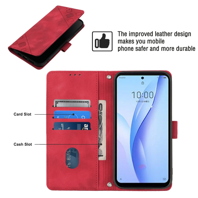 For ZTE Libero 5G III Skin-feel Embossed Leather Phone Case