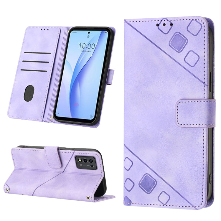 For ZTE Libero 5G III Skin-feel Embossed Leather Phone Case