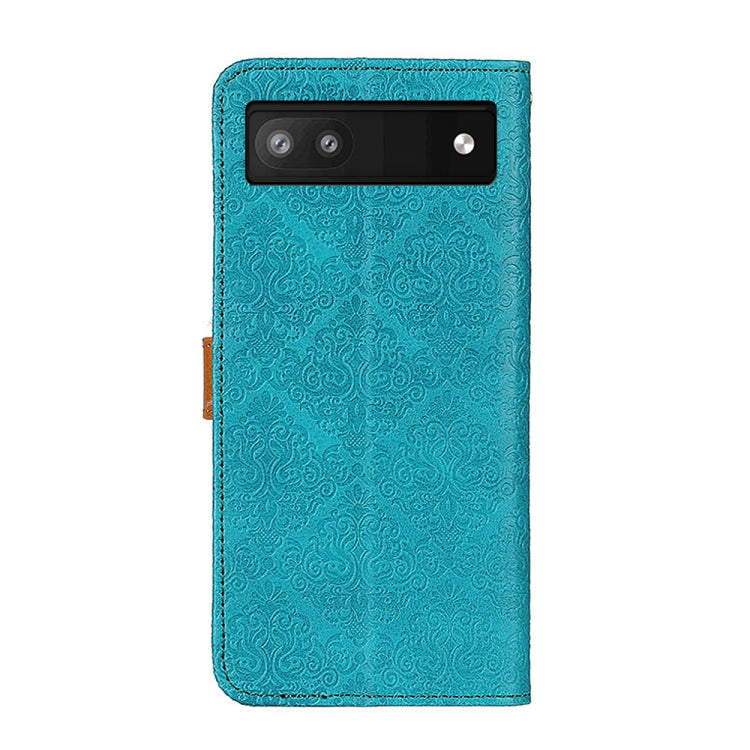 For Google Pixel 7a European Floral Embossed Copper Buckle Leather Phone Case