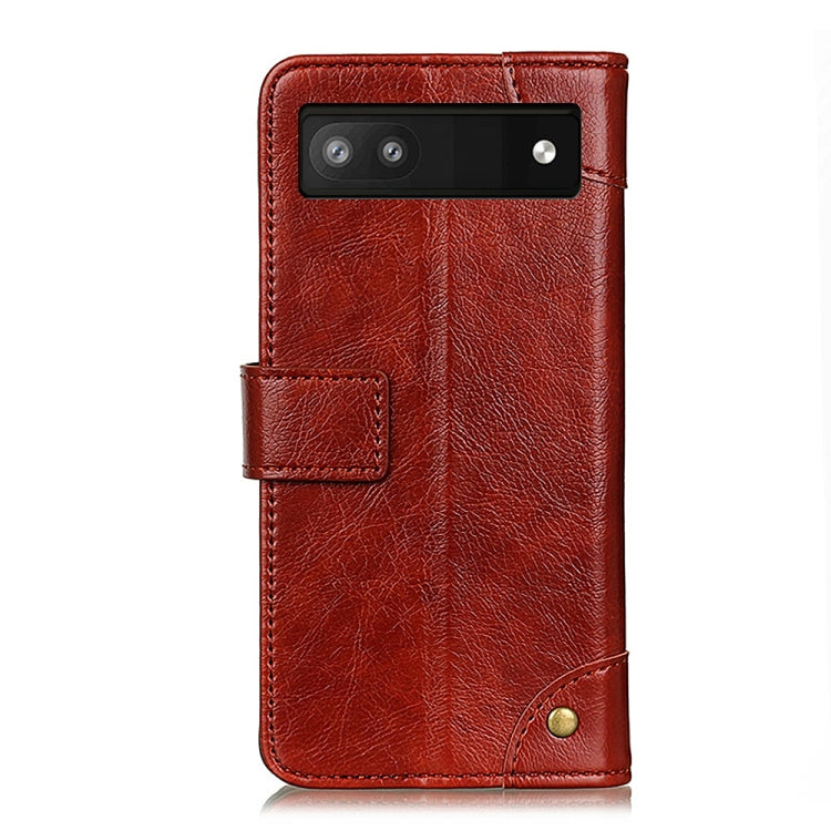 For Google Pixel 7a Copper Buckle Nappa Texture Leather Phone Case
