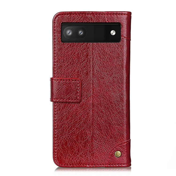 For Google Pixel 7a Copper Buckle Nappa Texture Leather Phone Case
