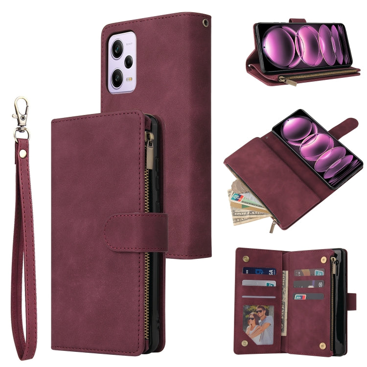 For Xiaomi Redmi Note 12 Pro 5G Global India / Note 12 Pro 5G Speed Edition / Poco X5 Pro Multifunctional Multi-Card Wallet Phone Leather Case