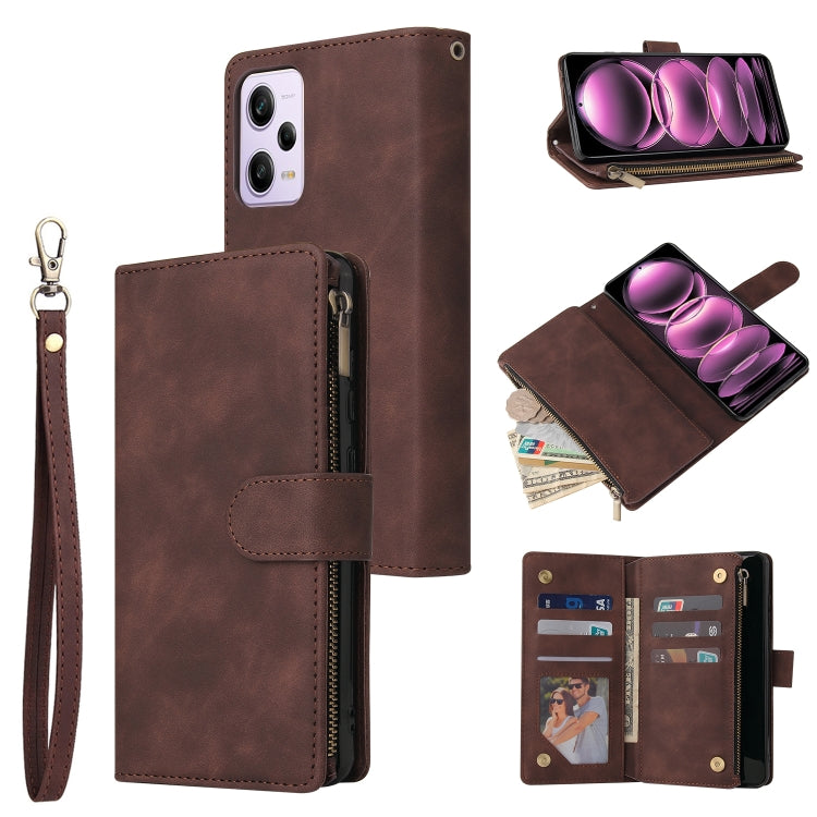 For Xiaomi Redmi Note 12 Pro 5G Global India / Note 12 Pro 5G Speed Edition / Poco X5 Pro Multifunctional Multi-Card Wallet Phone Leather Case