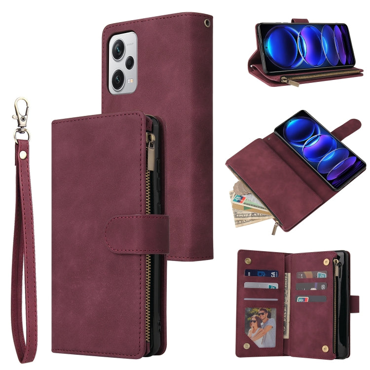 For Xiaomi Redmi Note 12 Pro+ 5G Global India / Note 12 Explorer Multifunctional Multi-Card Wallet Phone Leather Case