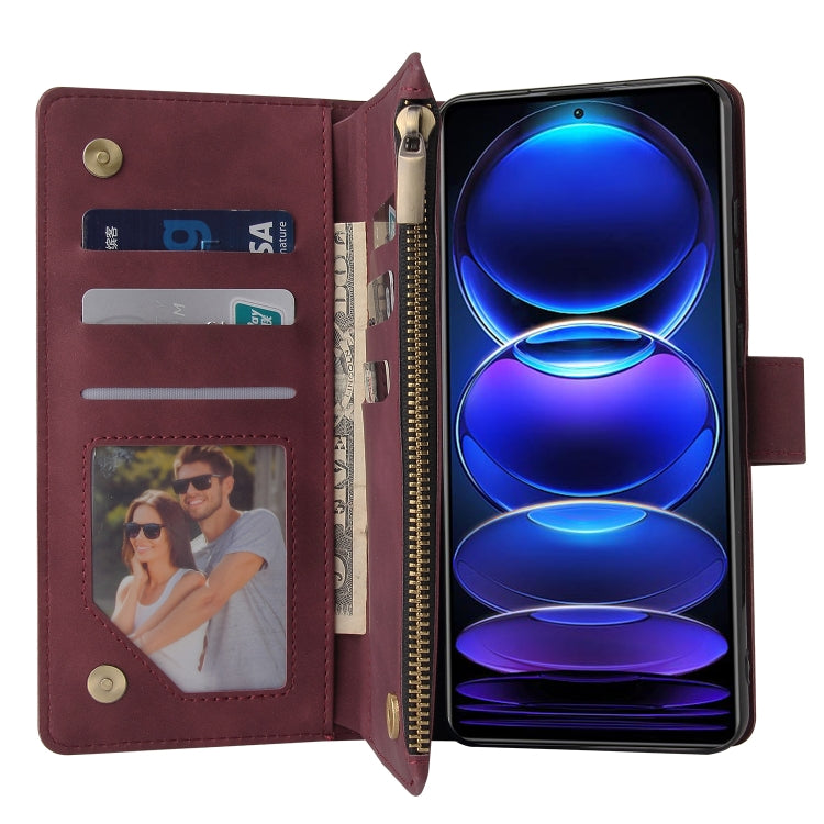 For Xiaomi Redmi Note 12 Pro+ 5G Global India / Note 12 Explorer Multifunctional Multi-Card Wallet Phone Leather Case
