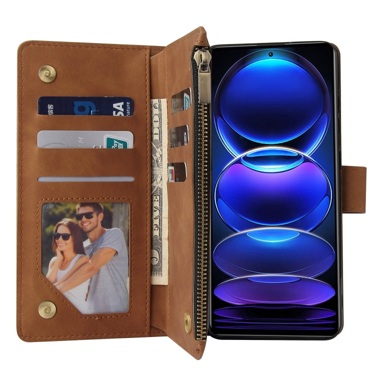 For Xiaomi Redmi Note 12 Pro+ 5G Global India / Note 12 Explorer Multifunctional Multi-Card Wallet Phone Leather Case