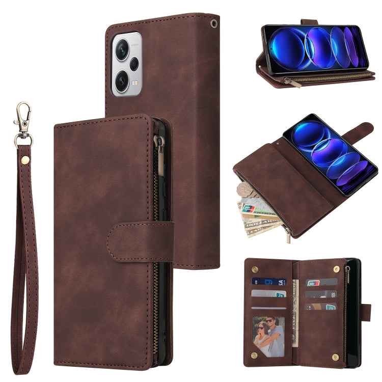 For Xiaomi Redmi Note 12 Pro+ 5G Global India / Note 12 Explorer Multifunctional Multi-Card Wallet Phone Leather Case