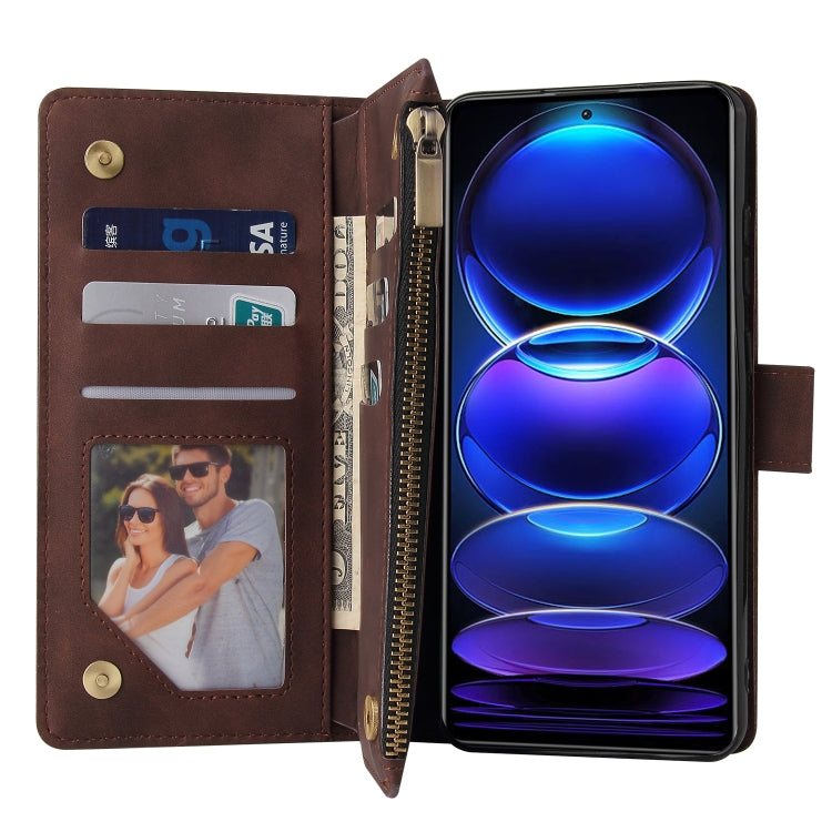 For Xiaomi Redmi Note 12 Pro+ 5G Global India / Note 12 Explorer Multifunctional Multi-Card Wallet Phone Leather Case