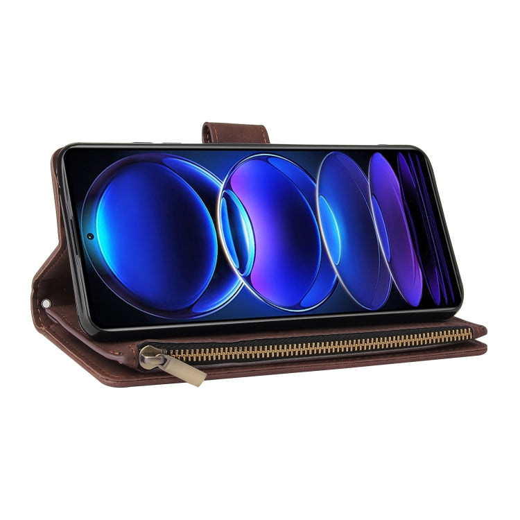 For Xiaomi Redmi Note 12 Pro+ 5G Global India / Note 12 Explorer Multifunctional Multi-Card Wallet Phone Leather Case