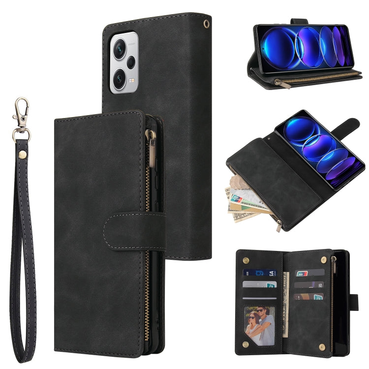 For Xiaomi Redmi Note 12 Pro+ 5G Global India / Note 12 Explorer Multifunctional Multi-Card Wallet Phone Leather Case