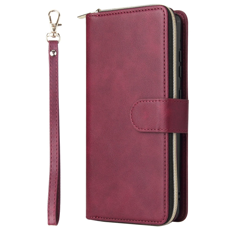 For Xiaomi Redmi Note 12 5G Global / Poco X5 9 Card Slots Zipper Wallet Bag Leather Phone Case