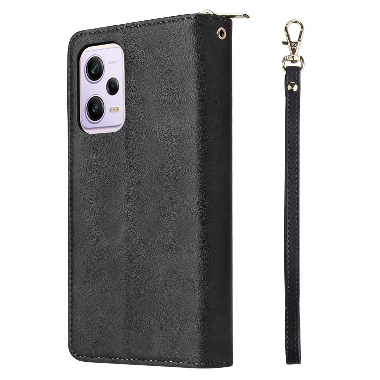 For Xiaomi Redmi Note 12 Pro 5G Speed / Note 12 Pro 5G Global / Poco X5 Pro 9 Card Slots Zipper Wallet Bag Leather Phone Case