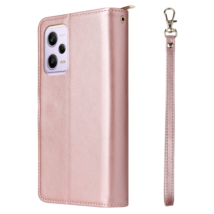 For Xiaomi Redmi Note 12 Pro 5G Speed / Note 12 Pro 5G Global / Poco X5 Pro 9 Card Slots Zipper Wallet Bag Leather Phone Case