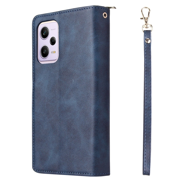 For Xiaomi Redmi Note 12 Pro 5G Speed / Note 12 Pro 5G Global / Poco X5 Pro 9 Card Slots Zipper Wallet Bag Leather Phone Case