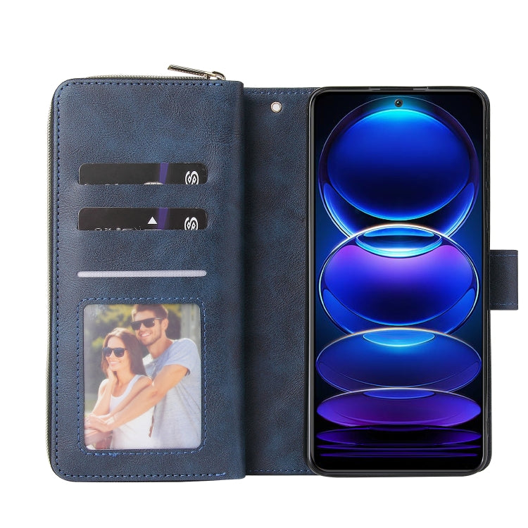 For Xiaomi Redmi Note 12 Explorer / Note 12 Pro+ Global 9 Card Slots Zipper Wallet Bag Leather Phone Case