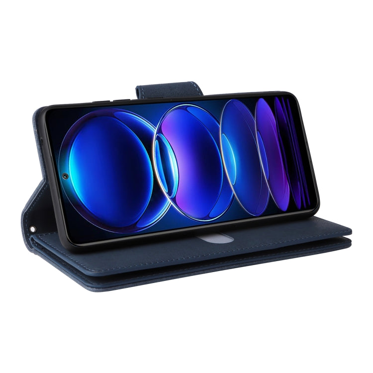 For Xiaomi Redmi Note 12 5G Global / Poco X5 Rivet Buckle 9 Cards Three Fold Leather Phone Case