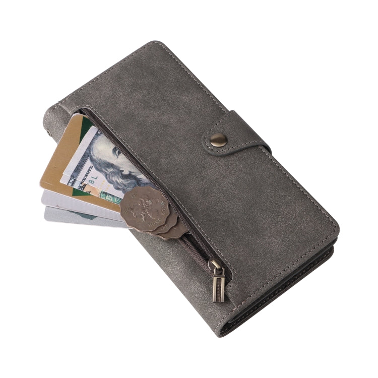 For Xiaomi Redmi Note 12 5G Global / Poco X5 Rivet Buckle 9 Cards Three Fold Leather Phone Case