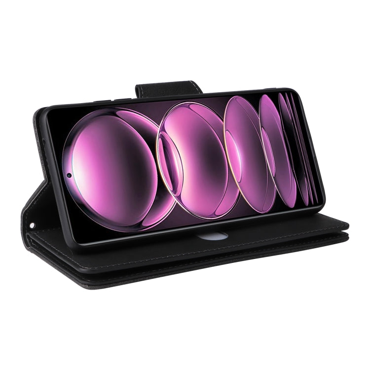 For Xiaomi Redmi Note 12 Pro 5G Speed / Note 12 Pro 5G Global / Poco X5 Pro Rivet Buckle 9 Cards Three Fold Leather Phone Case