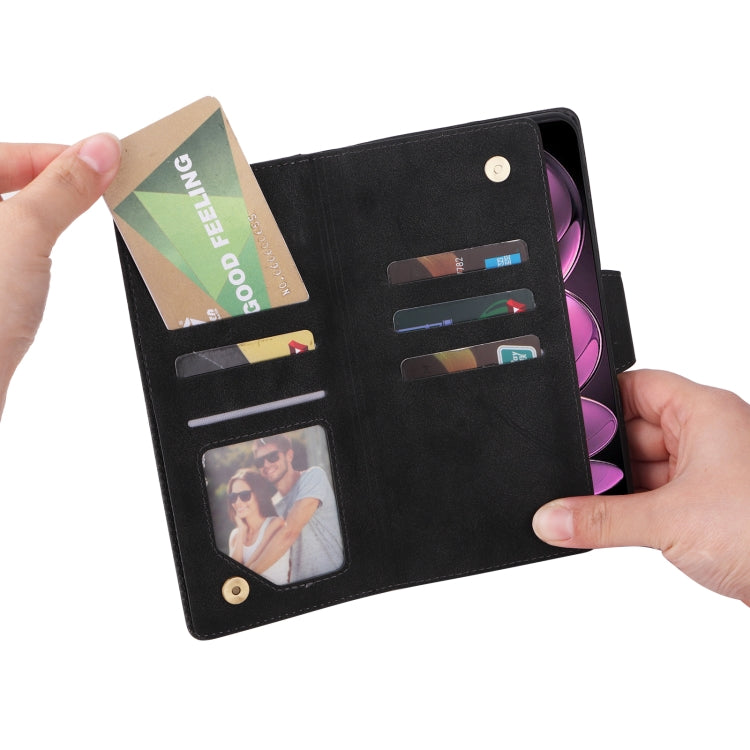 For Xiaomi Redmi Note 12 Pro 5G Speed / Note 12 Pro 5G Global / Poco X5 Pro Rivet Buckle 9 Cards Three Fold Leather Phone Case