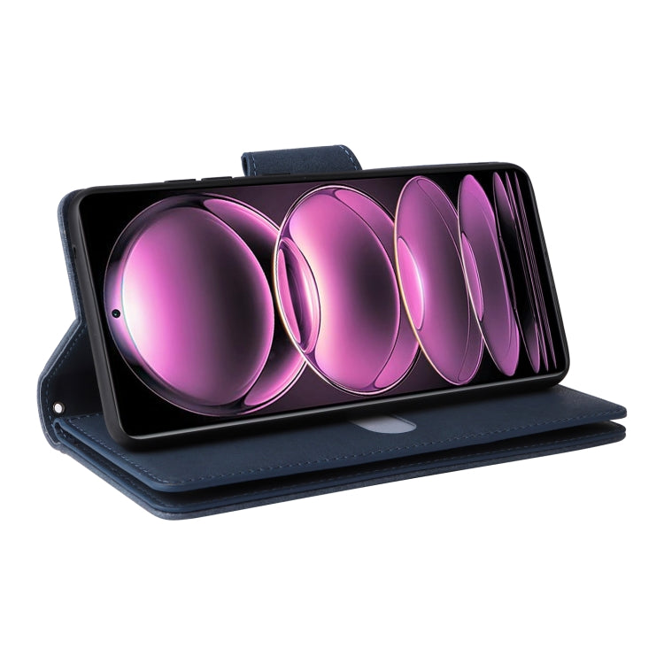 For Xiaomi Redmi Note 12 Pro 5G Speed / Note 12 Pro 5G Global / Poco X5 Pro Rivet Buckle 9 Cards Three Fold Leather Phone Case