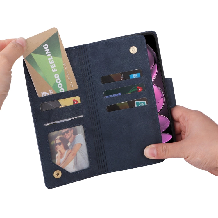 For Xiaomi Redmi Note 12 Pro 5G Speed / Note 12 Pro 5G Global / Poco X5 Pro Rivet Buckle 9 Cards Three Fold Leather Phone Case