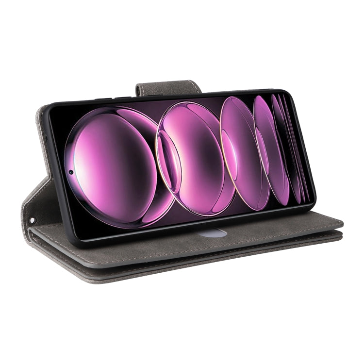 For Xiaomi Redmi Note 12 Pro 5G Speed / Note 12 Pro 5G Global / Poco X5 Pro Rivet Buckle 9 Cards Three Fold Leather Phone Case