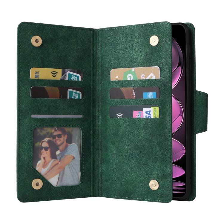 For Xiaomi Redmi Note 12 Pro 5G Speed / Note 12 Pro 5G Global / Poco X5 Pro Rivet Buckle 9 Cards Three Fold Leather Phone Case