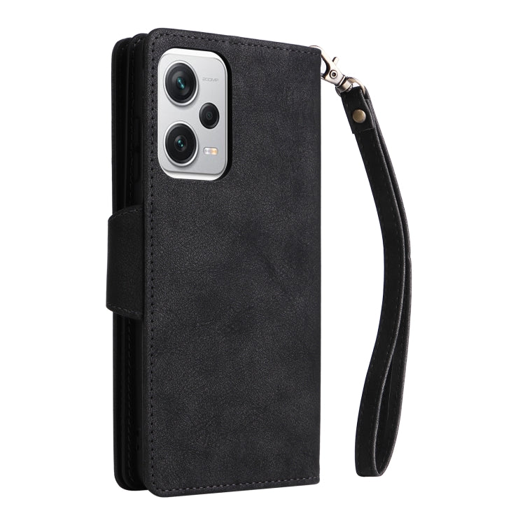 For Xiaomi Redmi Note 12 Explorer / Note 12 Pro+ Global Rivet Buckle 9 Cards Three Fold Leather Phone Case