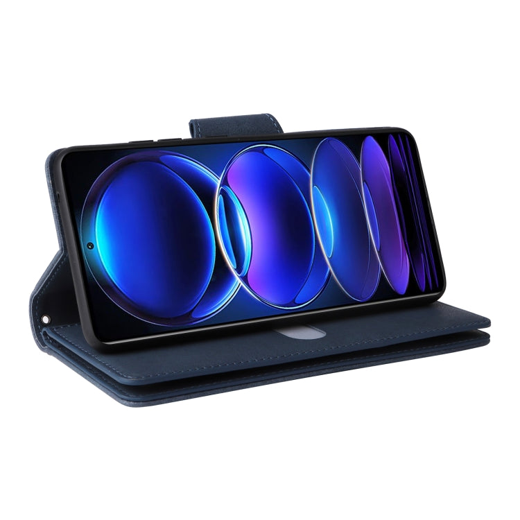 For Xiaomi Redmi Note 12 Explorer / Note 12 Pro+ Global Rivet Buckle 9 Cards Three Fold Leather Phone Case