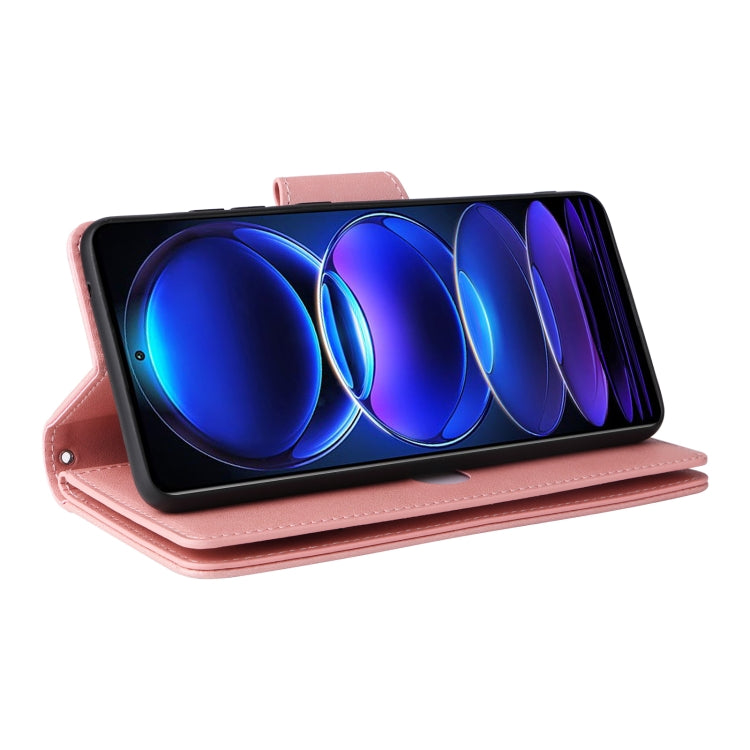 For Xiaomi Redmi Note 12 Explorer / Note 12 Pro+ Global Rivet Buckle 9 Cards Three Fold Leather Phone Case