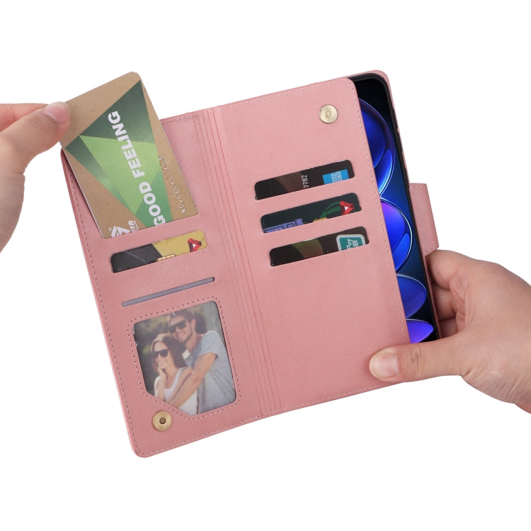 For Xiaomi Redmi Note 12 Explorer / Note 12 Pro+ Global Rivet Buckle 9 Cards Three Fold Leather Phone Case