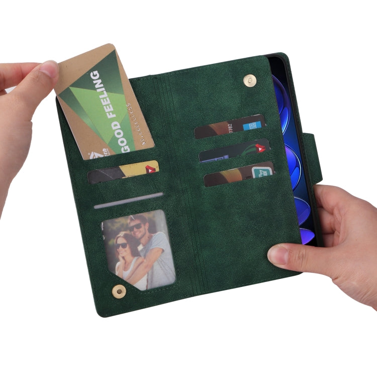 For Xiaomi Redmi Note 12 Explorer / Note 12 Pro+ Global Rivet Buckle 9 Cards Three Fold Leather Phone Case